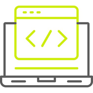 Kodlama. Web simgesi basit illüstrasyon