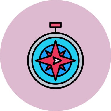 Pusula. Web simgesi basit illüstrasyon