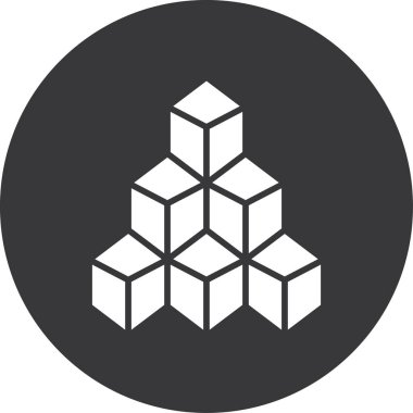 Moda Biçimli Küp Simgesi İzole Arkaplan