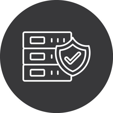 Güvenli kutu kilitleme simgesi ana hat biçiminde