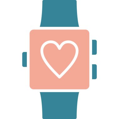 kalp ikonu vektör illüstrasyon tasarımlı akıllı saat