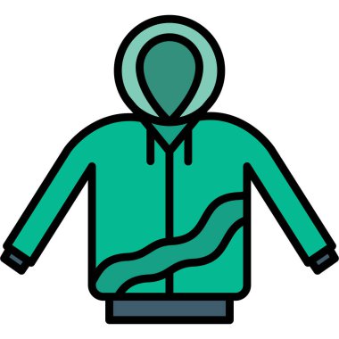 Ceket simgesi, basit vektör illüstrasyonu