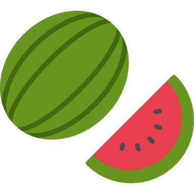 Karpuz düz ikon vektör çizimi