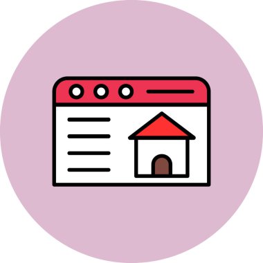 Ev. Web simgesi basit illüstrasyon