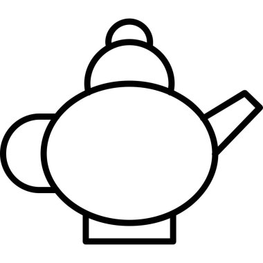 Çaydanlık ikonu. Web için çay vektör simgelerinin özet çizimi