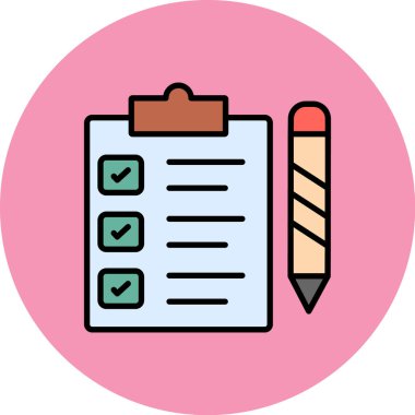 Kontrol listesi simgesi vektör illüstrasyonu