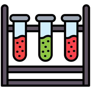 lab flasks simgesi renk ana hatları vektörü