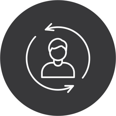 çember çizgisi simgesi, sosyal medya ve iletişim konsepti, sosyal medya kullanıcı profili işareti, beyaz arkaplan profili, özet biçim simgesi olan avatar kişi