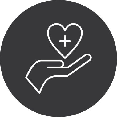 Eller çizgisi simgesi olan kalp.