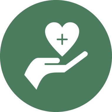 Kalp bakım vektör simgesi