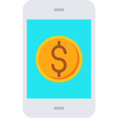 Dolar vektörü düz renk simgesi