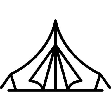 çadır kamp ikonu. Beyaz arkaplanda izole edilmiş web tasarımı için çadır vektör simgesi