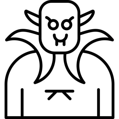 Şeytani iblis ikonu dış hat tarzında