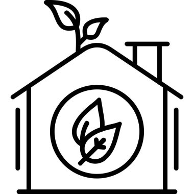 Taslak biçimli ekoloji evi bitki simgesi