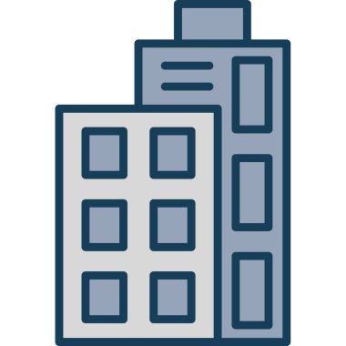 Apartman binası simgesi - taslak biçimi