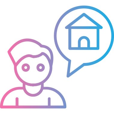 Konuşma kabarcığı vektör çizimi olan adam