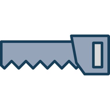 Testere ikonu. Ağ için tahta vektör simgelerinin düz çizimi