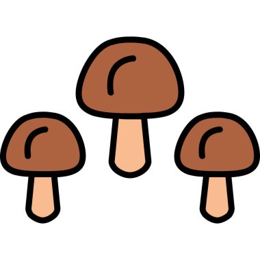 Mantar ikonu vektörü. Beyaz illüstrasyonda izole edilmiş mantar işareti.