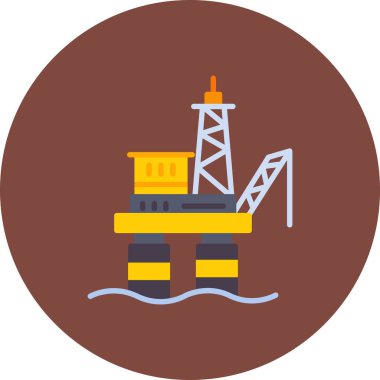 Petrol platformu simgesinde düz stil beyaz arka plan üzerinde izole