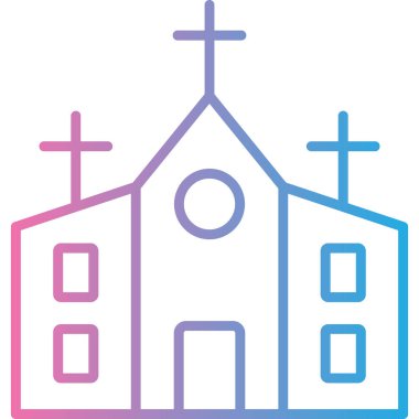 Kiliseye. Web simgesi basit illüstrasyon