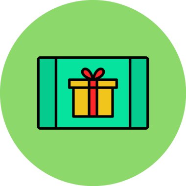 Hediye kutusu simgesi. Web için hediye kutusu vektör simgelerinin özet çizimi