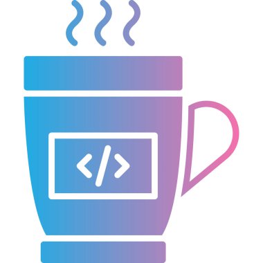 Ağ simgesi. Kahve fincanının vektör çizimi