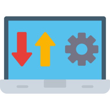 bilgisayar düz vektör simgesi