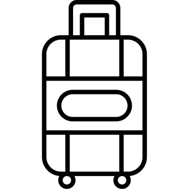 bagaj vektör simgesi. Beyaz arkaplanda izole edilmiş ana hat vektör simgesi.