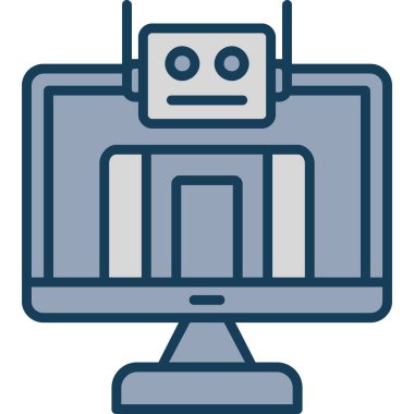 robot. Web simgesi basit illüstrasyon