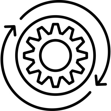 Çarklı tekerlek ayarları simgesi ana hat biçiminde