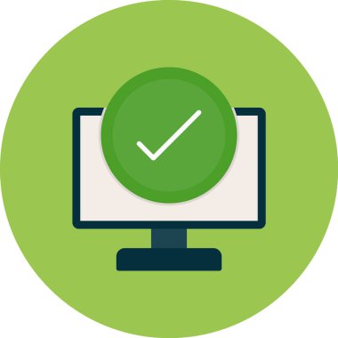 Onay işareti düz vektör simgesi