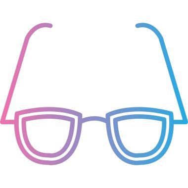 Gözlük ikonu vektörü. İnce çizgi işareti. izole edilmiş sınır sembolü çizimi