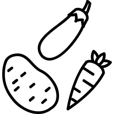 gıda meyve sağlıklı simgesi ana hatları biçiminde