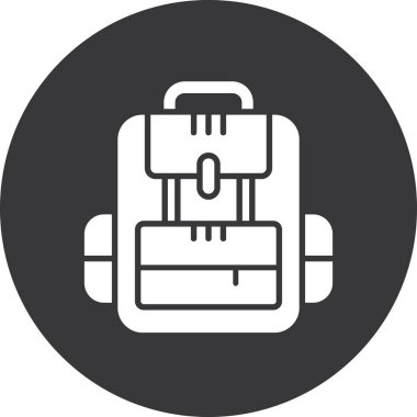 sırt çantası simgesi vektör illüstrasyonu