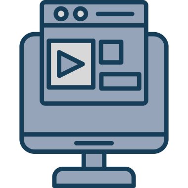 video oynatıcı web simgesi basit tasarım