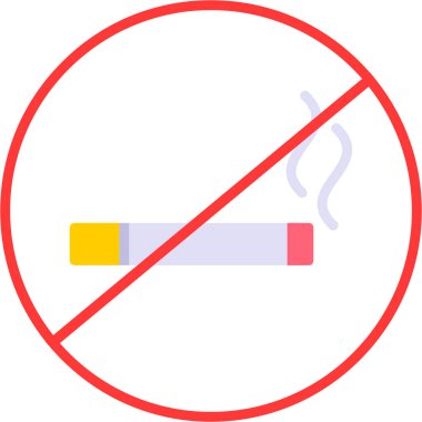 Dumanı tüten ikon vektörü yok. İnce çizgi işareti. izole edilmiş sınır sembolü çizimi