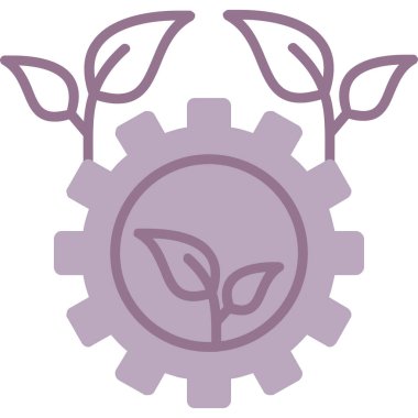 eco dişli vektör çizgisi simgesi, işaret, illüstrasyon