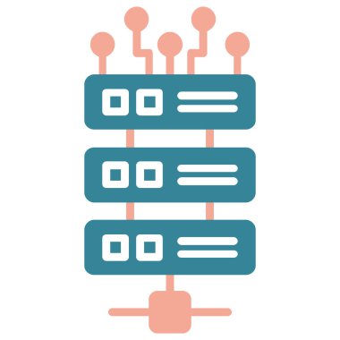 Sunucu. Web simgesi basit illüstrasyon