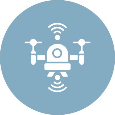 radyo anten simgesi. Vektör illüstrasyon biçimi yuvarlak açılı, mavi renkli, beyaz arkaplan simgesidir.