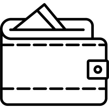 Cüzdan ikonu. Taslak vektör. Cüzdan ve cüzdan