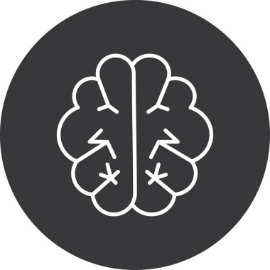 Beyin Vektörü Kabartma Simgesi Tasarımı