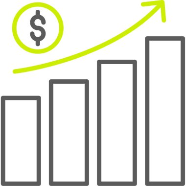 Dolar büyüme grafiği simgesi