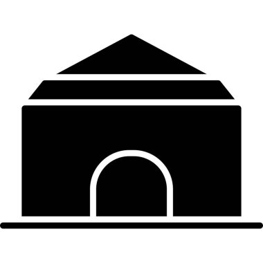 Bir bina simgesinin vektör illüstrasyonu