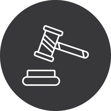 Law Tokmak ikonu. Web için yasal tokmak vektör simgesinin basit illüstrasyonu