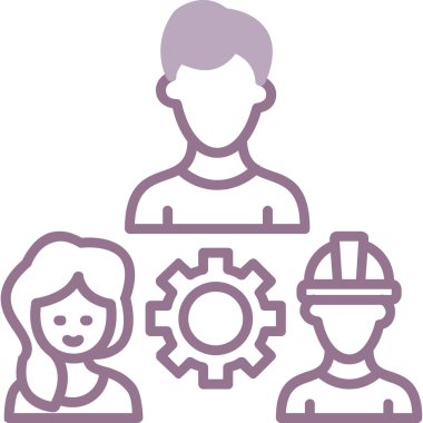 iş takım düz simgesi, vektör, illüstrasyon