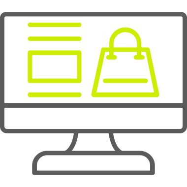 çevrimiçi alışveriş vektörü simgesi modern basit illüstrasyon