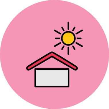 Ev. Web simgesi basit illüstrasyon