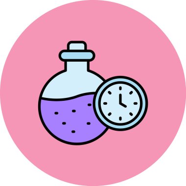 Pembe arka planı olan bir saatin vektör çizimi