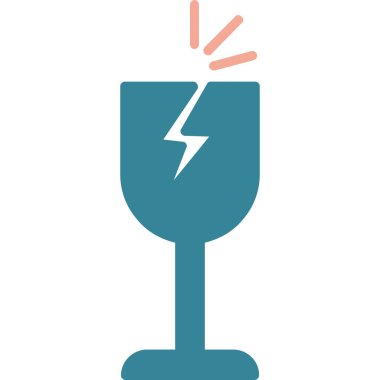 Yıldırım ikonlu şarap kadehi. vektör illüstrasyonu