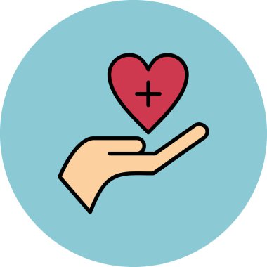 hayırsever kalp ikonu vektör illüstrasyonu